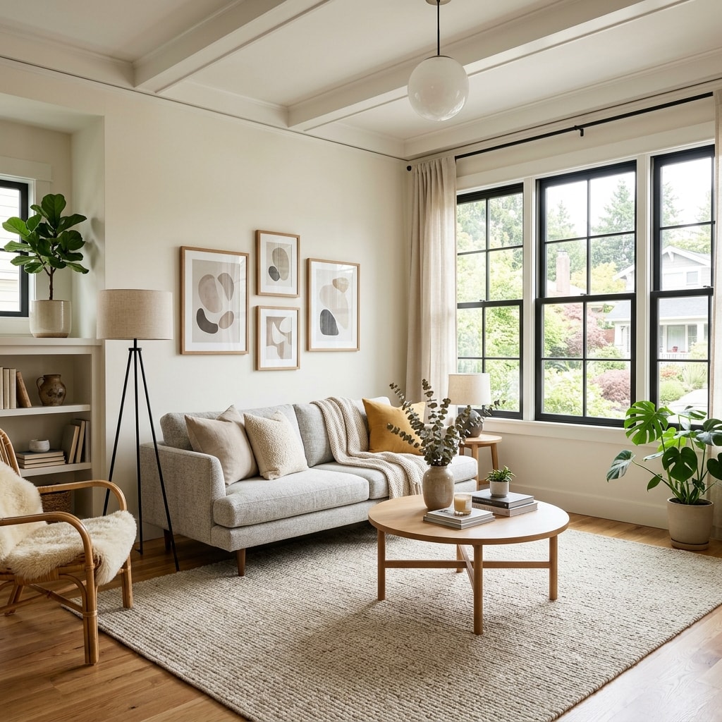 AI-staged living room
